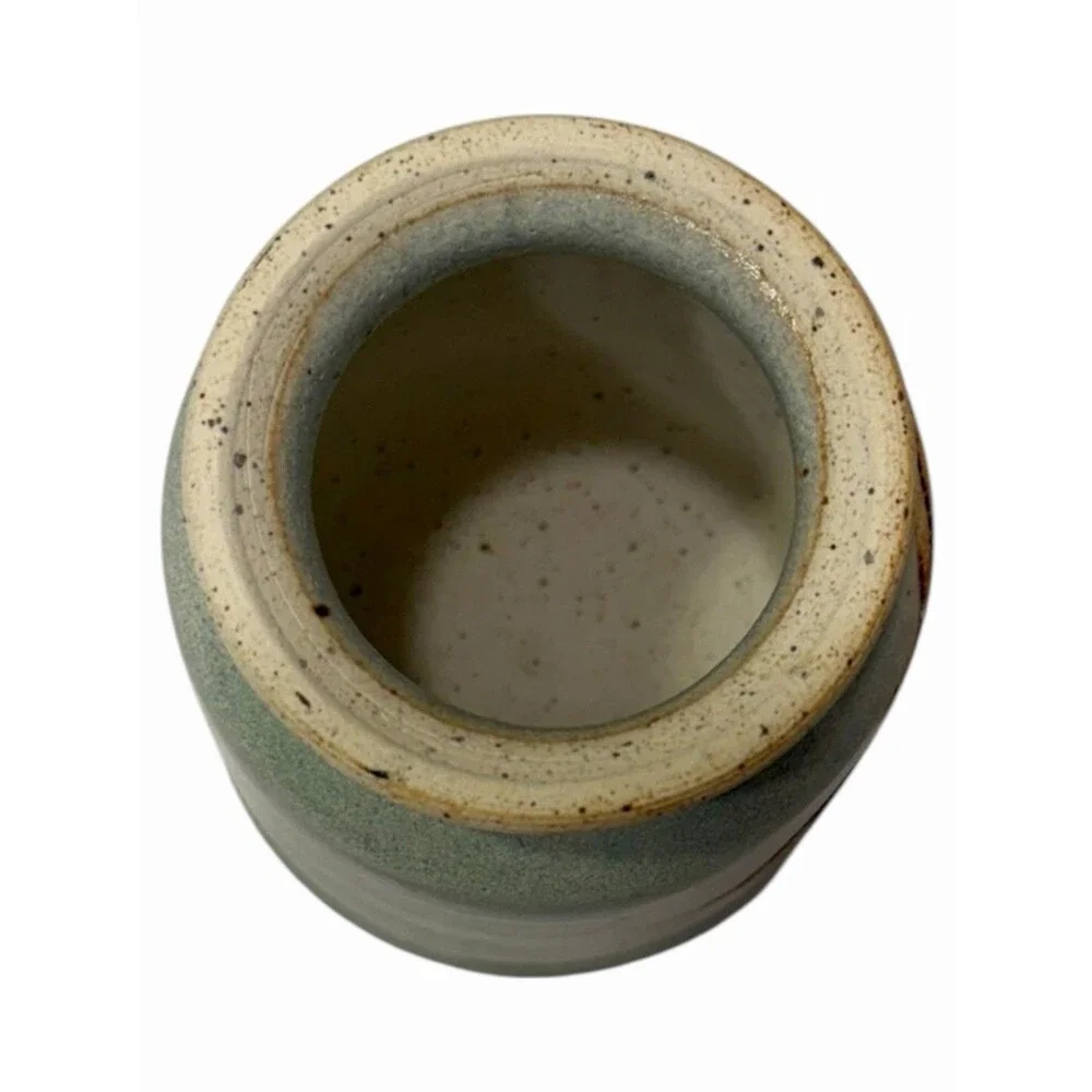 Stoneware Cork Lid Jar 20-20 Hindsight Brophy Pottery Humor Storage Jar Vintage